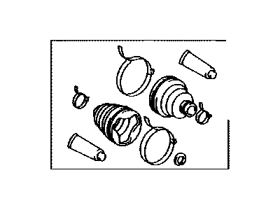 Toyota 04438-63010 Boot Kit,  Rear Drive Shaft,  In & Outboard Joint,  RH