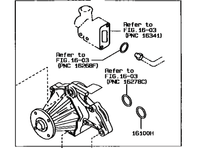 Toyota 16100-19205 Pump Assy,  Engine Water