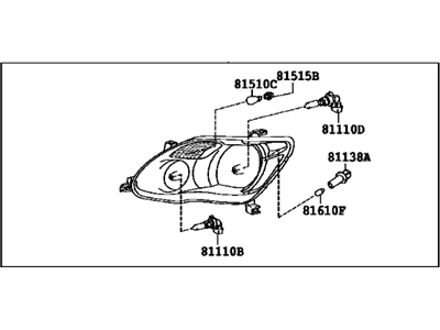 Toyota 81150-07080 Driver Side Headlight Assembly