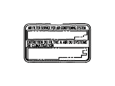 Toyota 87529-50010 Label,  A/C Filter Information