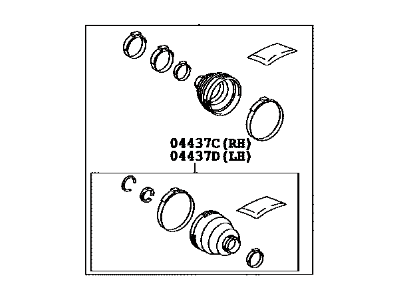 Toyota 04429-12030 Rear Cv Joint Boot Kit, In Outboard Joint, Right