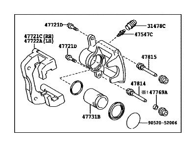 Toyota 47850-42060 Cylinder Assembly, Disc Brake, Rear Driver Side