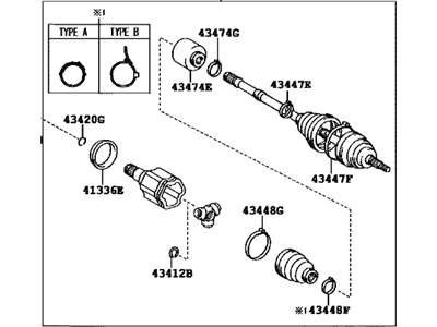 Toyota 43420-42160 Shaft Assembly, Front Drive, Left