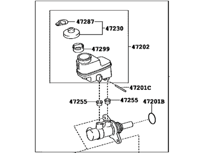 Toyota 47201-42380 Cylinder Sub-Assy,  Brake Master W/Plate