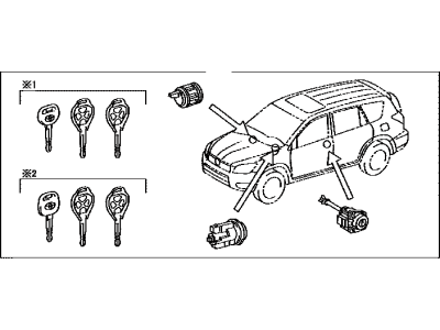 Toyota 69005-42431 Cylinder Set,  Lock