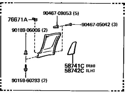 Toyota 76901-14010-01 Mudguard Sub-Assy, Side, RH