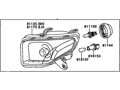 Toyota 81150-42190 Headlamp Assy,  LH