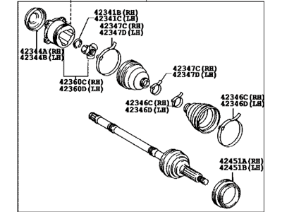 Toyota 42340-12051 Shaft Assembly, Rear Drive, Left