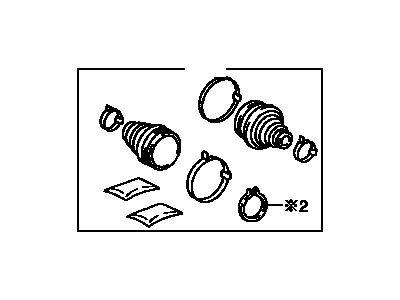 Toyota 04438-06120 Boot Kit,  Front Drive Shaft,  In & Outboard,  RH