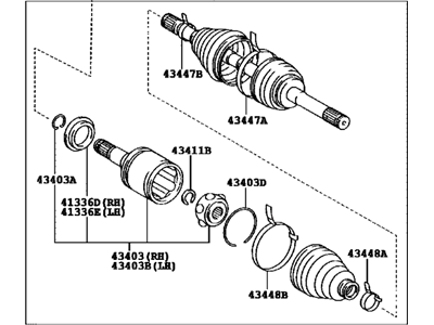 Toyota 43430-60020 Shaft Assy,  Front Drive,  LH