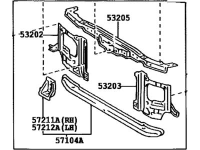 Toyota 53201-60050 Support Sub-Assy,  Radiator