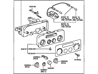 Toyota 55910-08010 Control Assy,  Heater Or Boost Ventilator