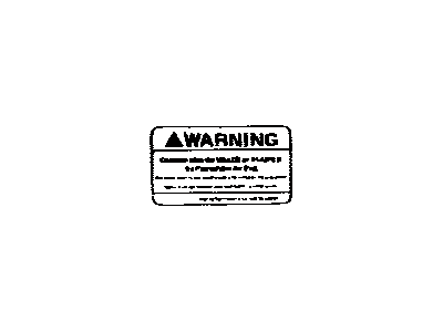 Toyota 74599-50010 Label,  Driver & Passenger Air Bag Information