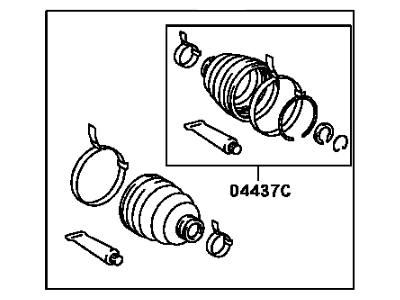 Toyota 04429-12020 Rear Cv Joint Boot Kit Left