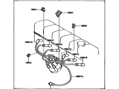 Toyota 90919-21410 Cord Set,  Coil & Spark,  W/Resistive