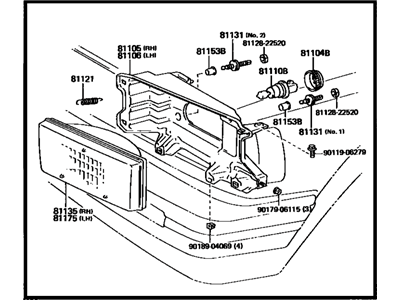 Toyota 81110-80417 Passenger Side Headlight Assembly