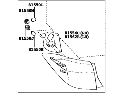 Toyota 81560-02750 Lamp Assy,  Rear Combination,  LH