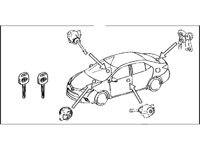 Toyota 69005-02A20 Cylinder & Key Set