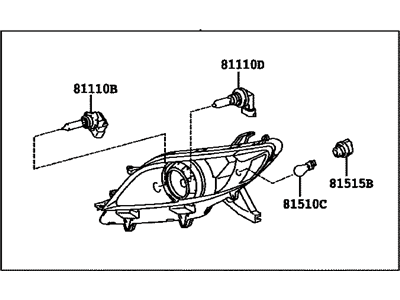 Toyota 81150-08030 Driver Side Headlight Assembly Composite