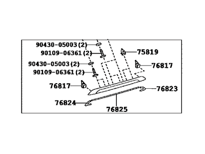 Toyota 76801-08902 Garnish Sub-Assy,  Back Door,  Outside