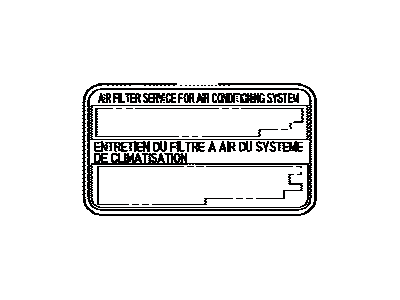 Toyota 87529-50010 Label,  A/C Filter Information