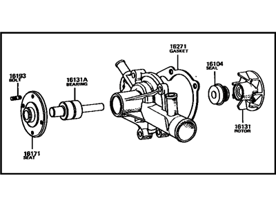 Toyota 16110-28010 Water Pump Assembly W/O Coupling