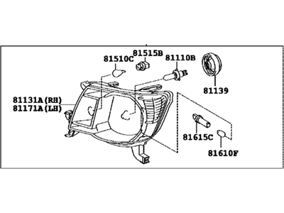 Toyota 81150-04160 Headlamp Assy,  LH