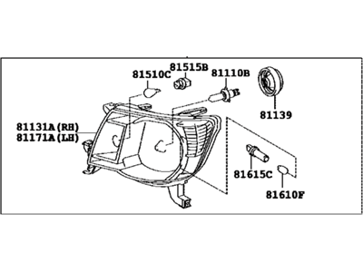 Toyota 81110-04221 Passenger Side Headlight Assembly