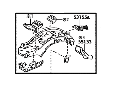 Toyota 53711-04902 Apron,  Front Fender,  Front RH