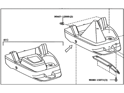 Toyota 58802-04150-B0 Box,  Console,  Front