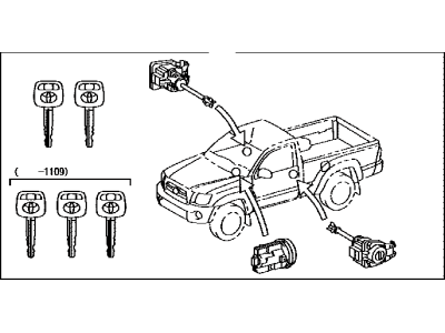 Toyota 69005-04170 Cylinder Set,  Lock