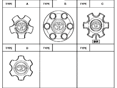 Toyota 4260B-04100 Ornament Sub-Assy,  Wheel Hub