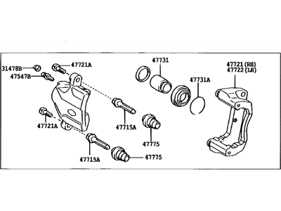 Toyota 47730-47020 Cylinder Assy,  Front Disc Brake,  RH