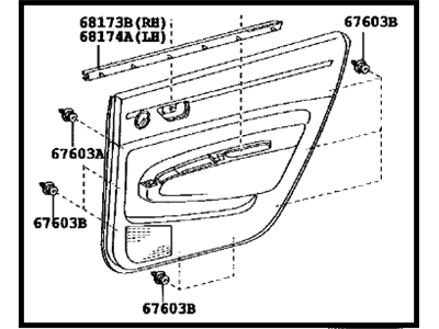 Toyota 67630-47080-D0 Board Sub-Assy,  Rear Door Trim,  RH