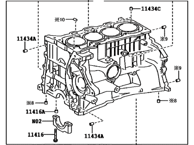 Toyota 11401-79685 Block Sub-Assembly, Cylinder