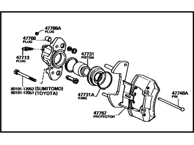 Toyota 47750-12141 Cylinder Assembly, Disc Brake, Driver Side