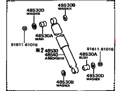 Toyota 48531-80225 Absorber Assy,  Shock,  Rear RH