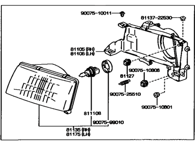 Toyota 81110-16500 Headlamp Assy,  RH