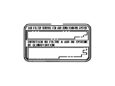 Toyota 87529-50010 Label,  A/C Filter Information